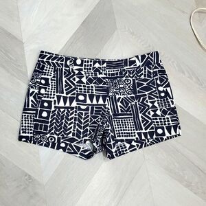 J.CREW Geometric Women’s Navy/White Print Shorts, Size 2